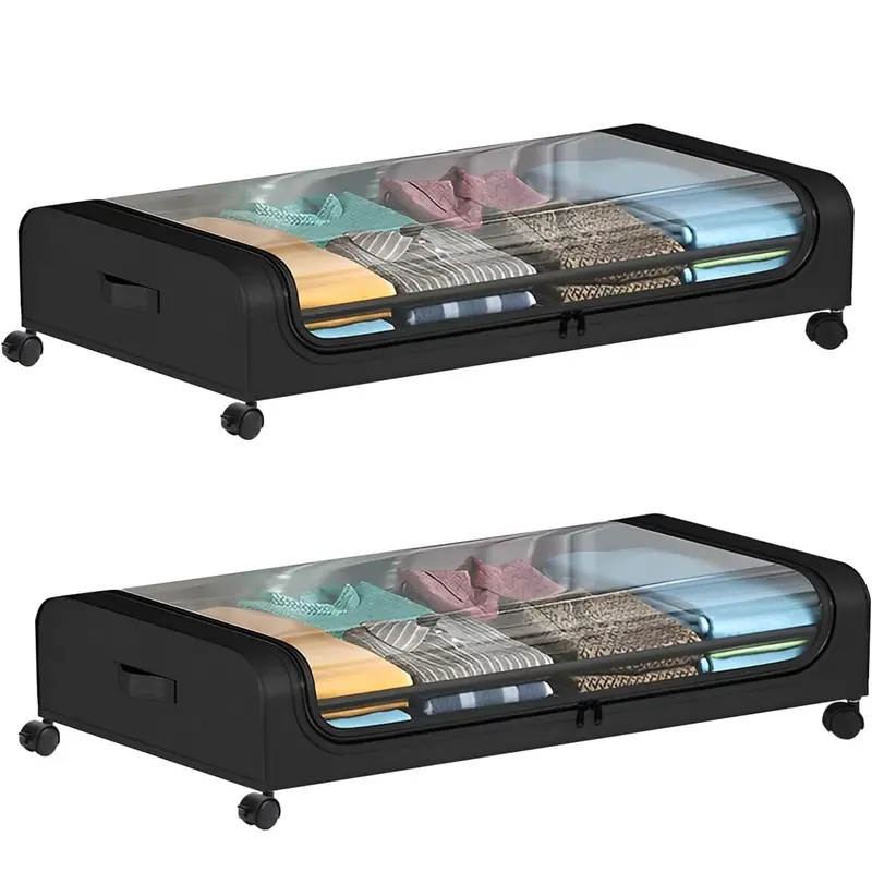 nder Bed Transparent Bins with 360° Swivel Rolls Smoothly
