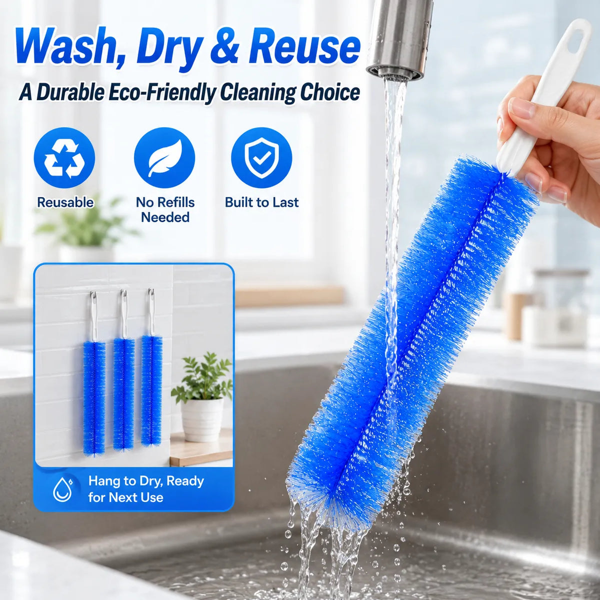 ✨Bendable Microfiber Head,Reusable Dust Remover💥