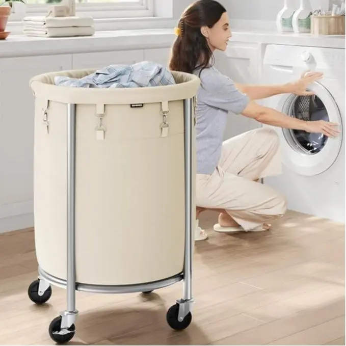 Modern Waterproof Wheeled Laundry Basket