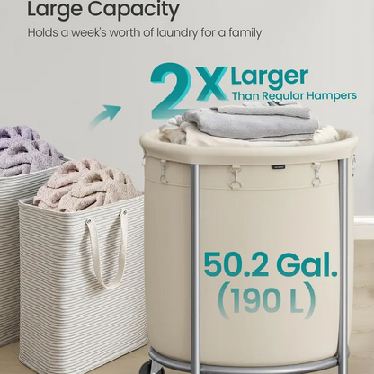 Modern Waterproof Wheeled Laundry Basket