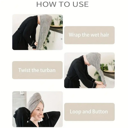 Pieces Synthetic Hair Towel Wrap Set