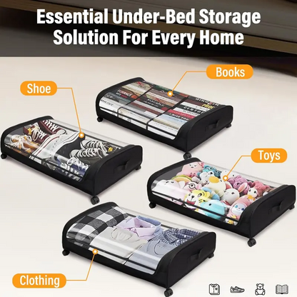 nder Bed Transparent Bins with 360° Swivel Rolls Smoothly