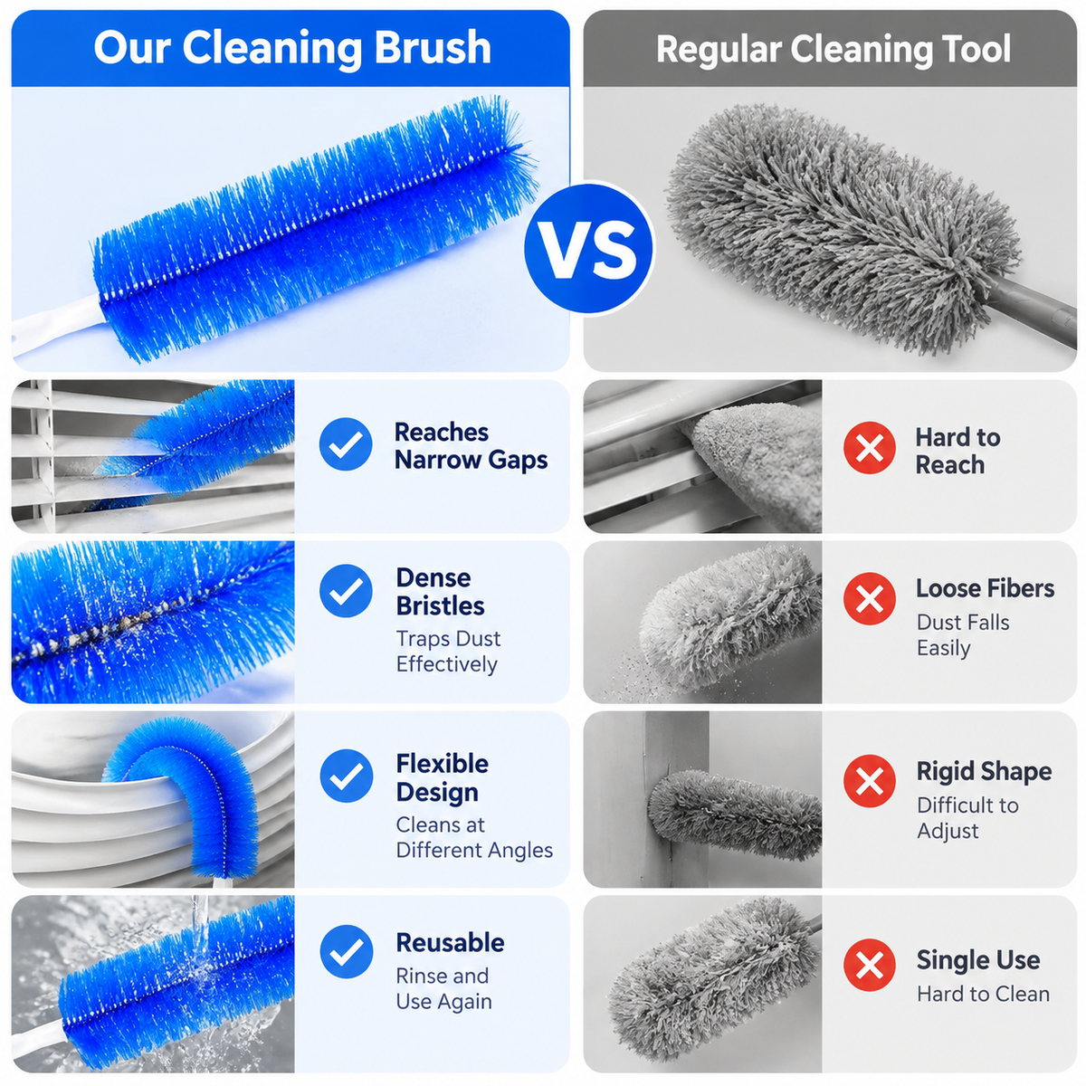 ✨Bendable Microfiber Head,Reusable Dust Remover💥