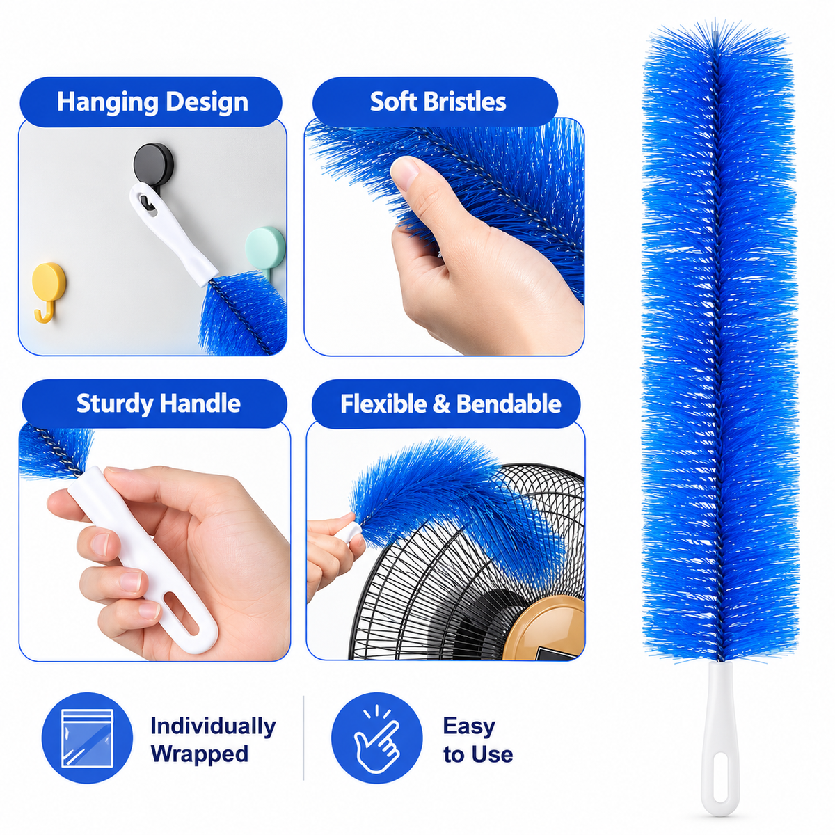 ✨Bendable Microfiber Head,Reusable Dust Remover💥
